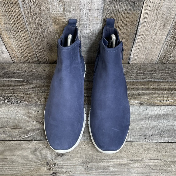 Womens Cole Haan ZeroGrand Double Zip Blue Nubuck WP Ankle Boots Size 8.5 B EUC - Picture 6 of 8